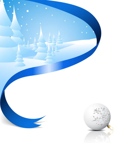 Cartão de Natal com paisagem nevada — Vetor de Stock