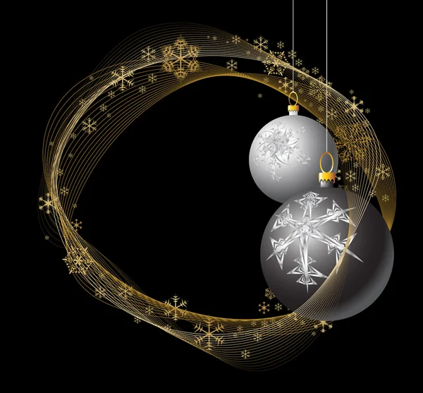 Чёрные и серебряные рождественские лампочки — стоковый вектор