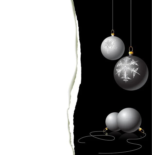 Cartão de Natal - bulbos pretos e brancos —  Vetores de Stock