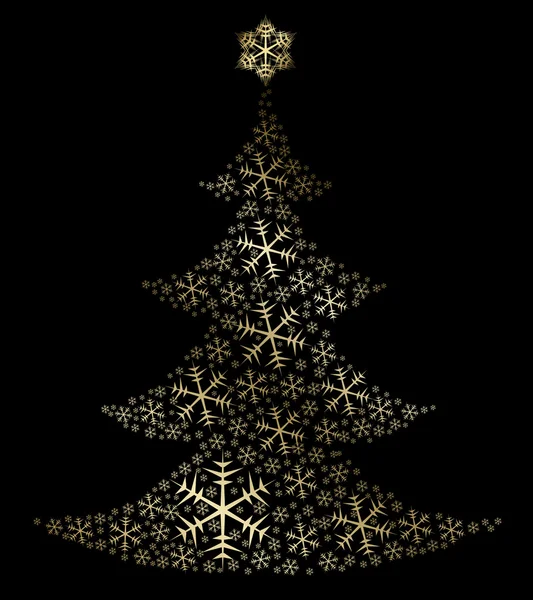 Altın Noel ağacı — Stok Vektör