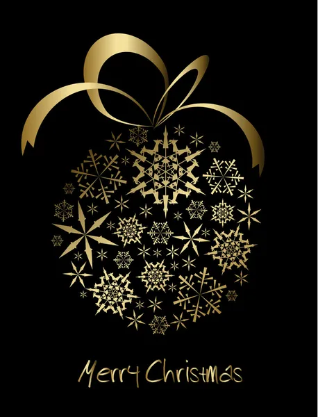 Boule de Noël en flocons de neige dorés — Image vectorielle