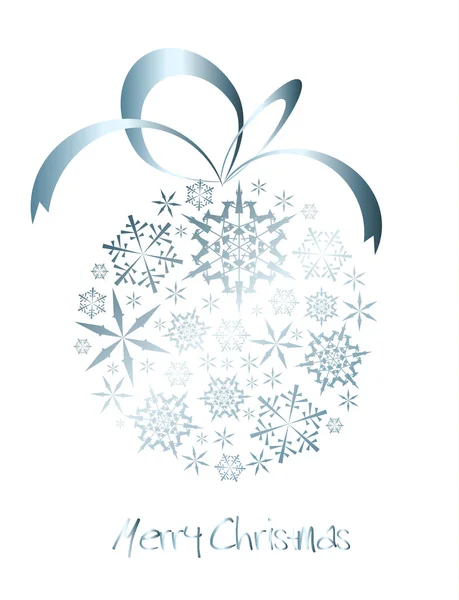 Boule de Noël en flocons de neige argentés — Image vectorielle