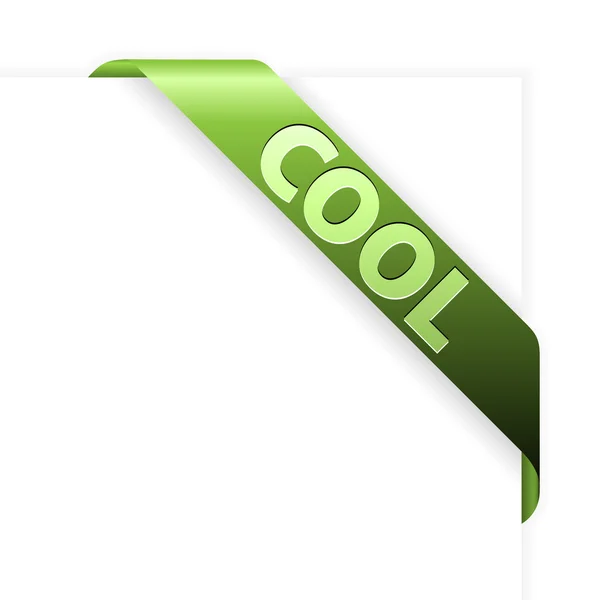 Groene hoek lint voor cool items — Stockvector