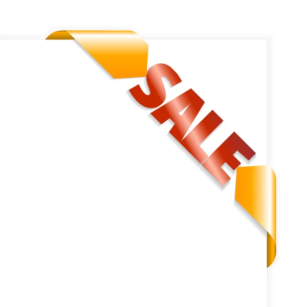 Sale orange and red corner ribbon — Stock Vector