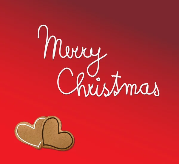 Carte de Noël avec deux pains d'épice — Image vectorielle