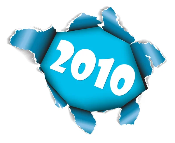 Loch ins neue Jahr 2010 — Stockvektor