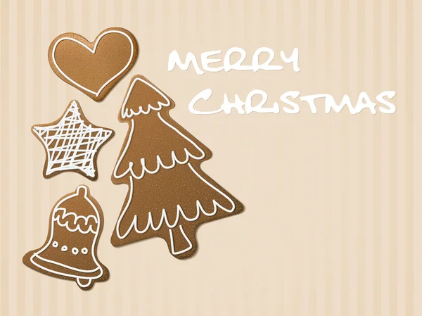 クリスマス カード - gingerbreads — ストックベクタ