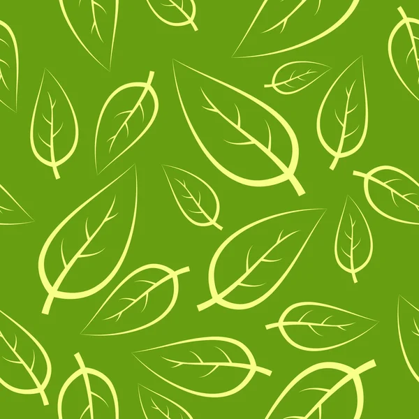 Folhas verdes frescas padrão sem costura —  Vetores de Stock