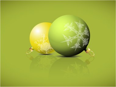 Christmas spheres with snowflakes ornaments clipart