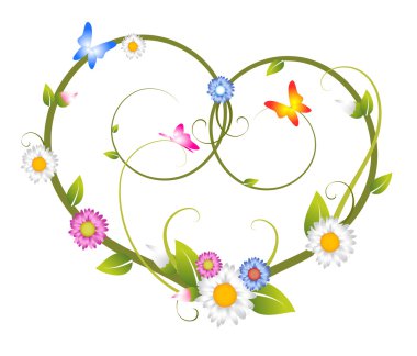 Spring floral heart clipart