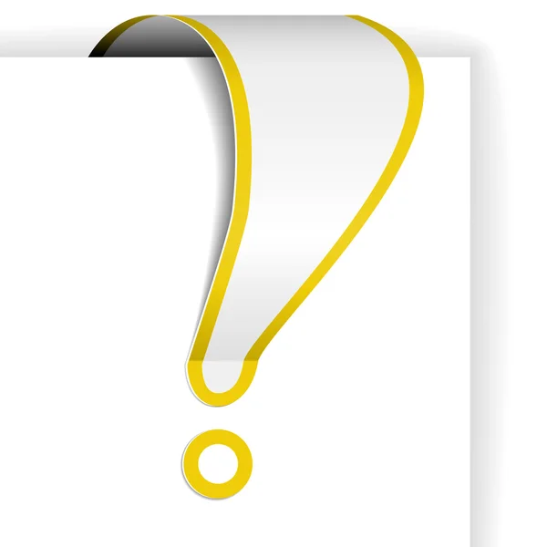 Biały znak wykrzyknika z żółtą ramką — Wektor stockowy