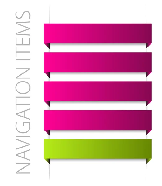 Moderne roze navigatie-items op wit — Stockvector