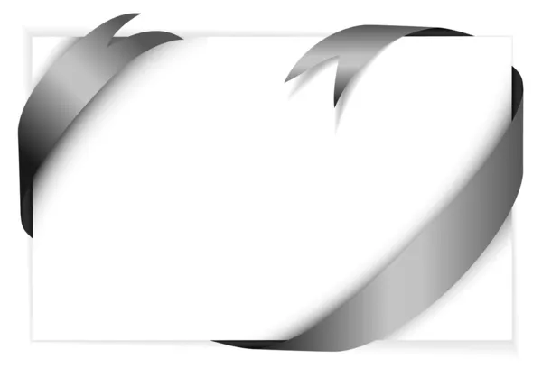 Ruban vectoriel noir autour du papier blanc vierge — Image vectorielle