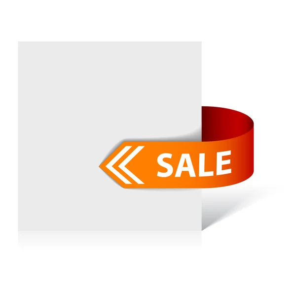 Sale red and orange corner ribbon — Stock Vector
