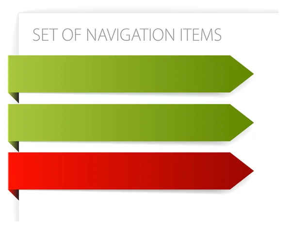 Frecce di carta - elementi di navigazione moderni — Vettoriale Stock