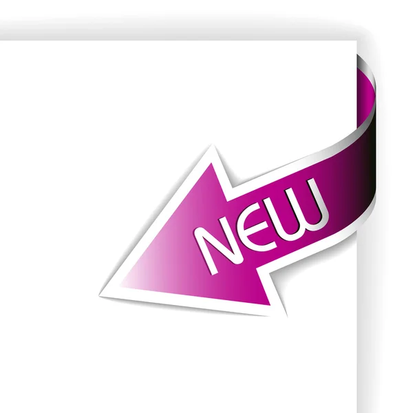 Nueva cinta de esquina rosa - flecha — Vector de stock