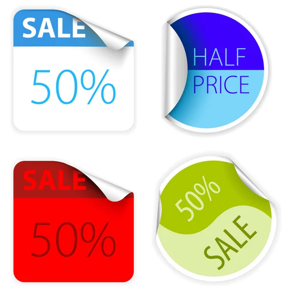 Set di etichette di vendita fresche a due colori — Vettoriale Stock