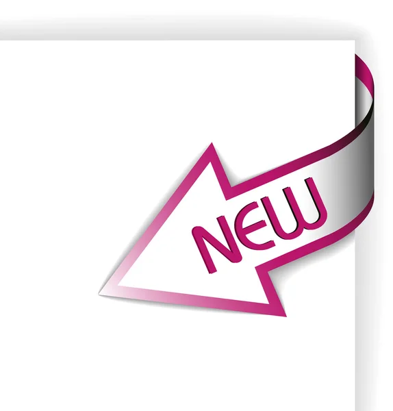 新しい紫コーナー リボン — ストックベクタ