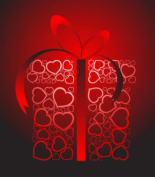 Boîte cadeau d'amour stylisé — Image vectorielle