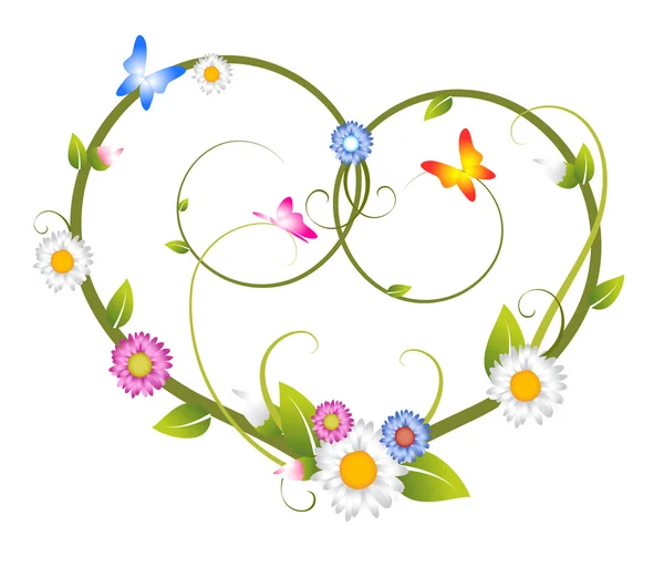 Spring floral heart — Stock Vector