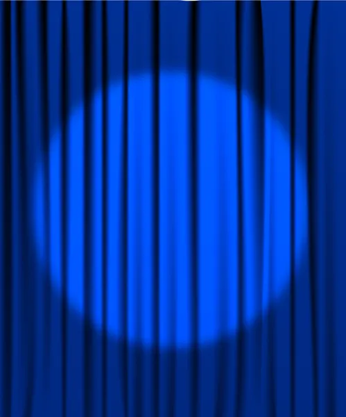 Cortina azul con foco — Archivo Imágenes Vectoriales
