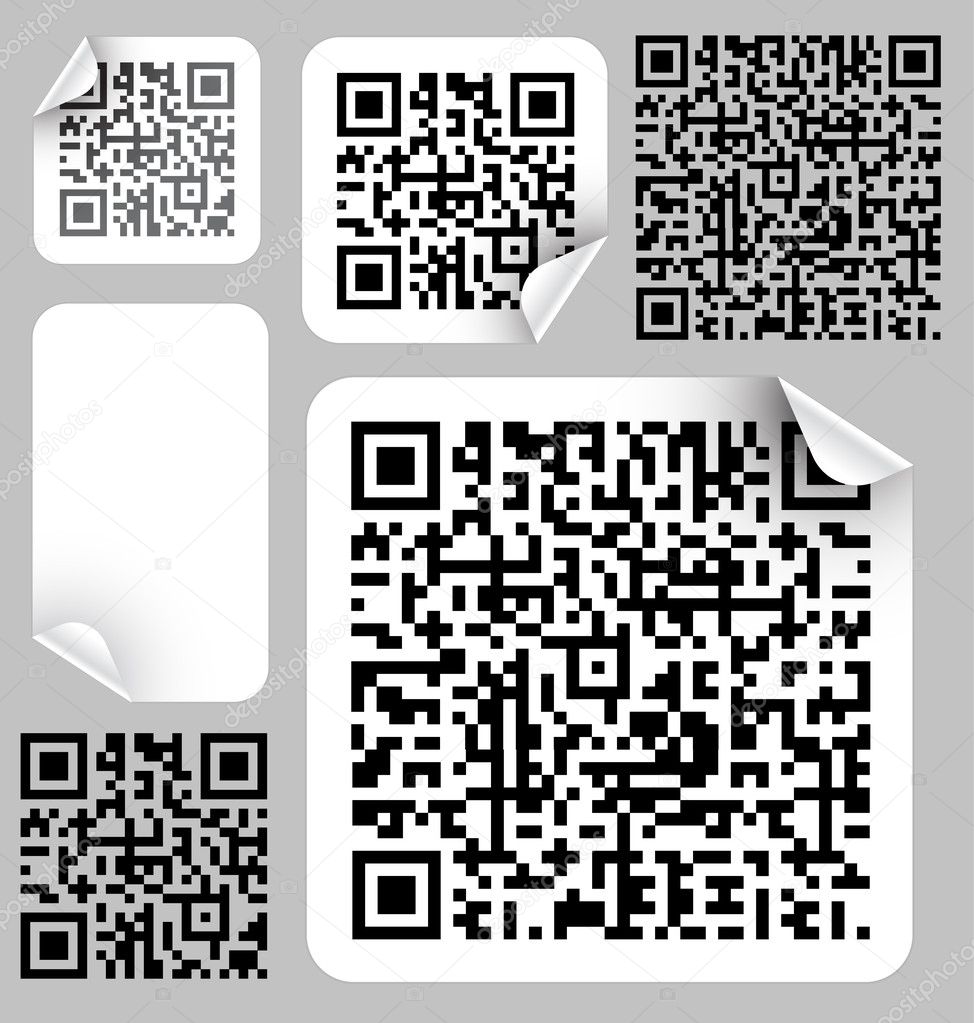 Set of labels with qr codes