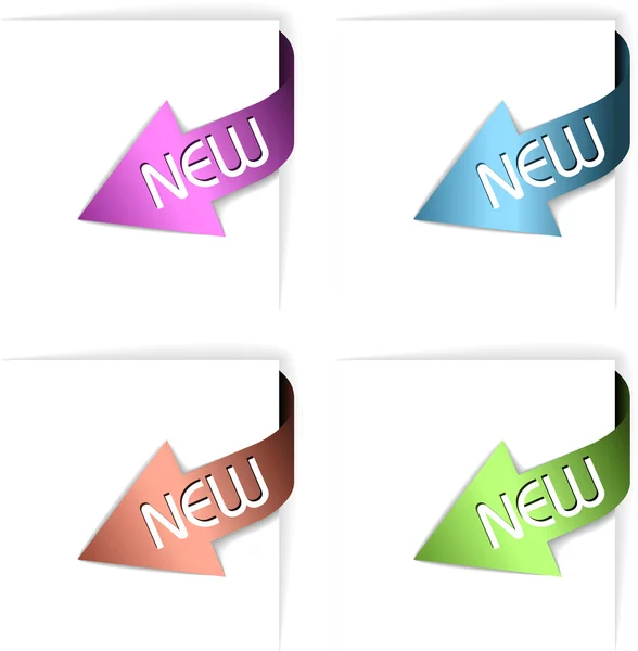 Nouveaux rubans d'angle colorés — Image vectorielle