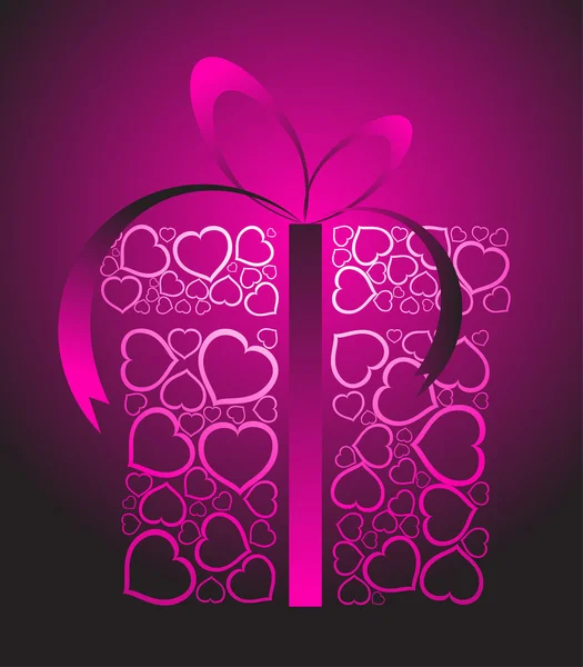 Boîte cadeau d'amour stylisé — Image vectorielle