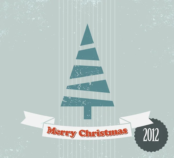 単純なビンテージ ベクトル クリスマス カード — ストックベクタ