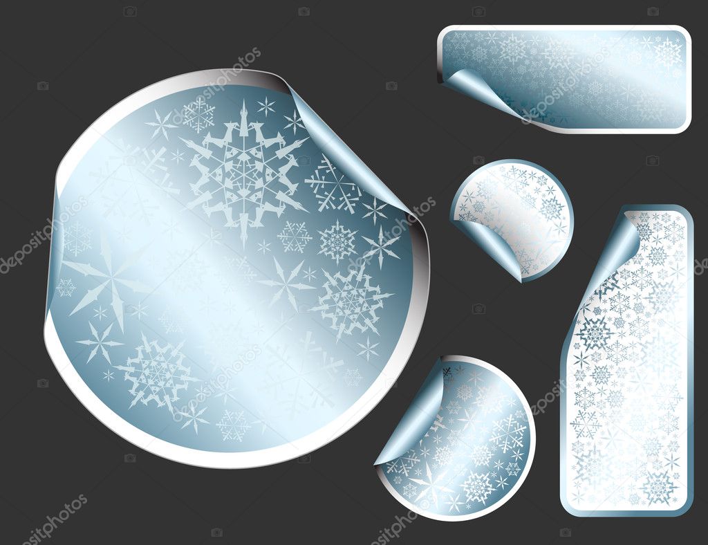 Vector Christmas labels and stickers
