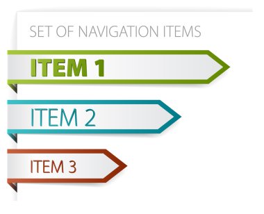 Paper arrows - modern navigation items clipart