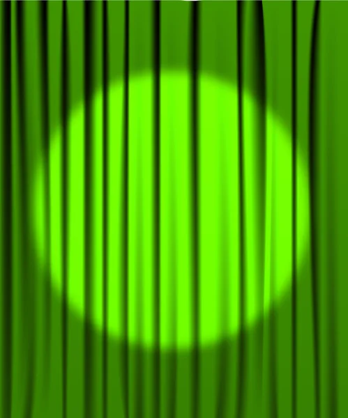 聚光灯下的绿色窗帘 — 图库矢量图片