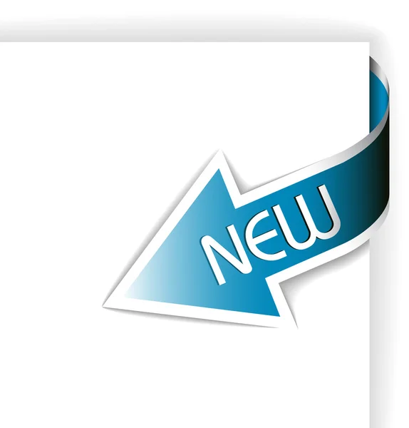 Nouveau ruban d'angle bleu flèche — Image vectorielle