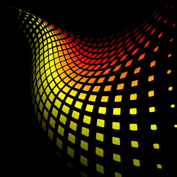 3D dynamické žluté a červené pozadí abstraktní — Stockový vektor