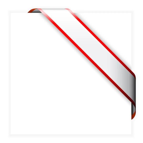 Κόκκινο και λευκό πολύχρωμο γωνία κορδέλα — Διανυσματικό Αρχείο