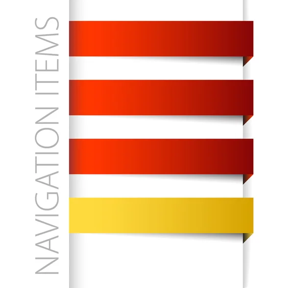 Moderne rode navigatie-items in recht bar — Stockvector