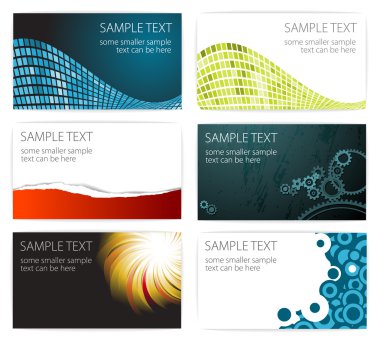 Collection of modern business card templates clipart