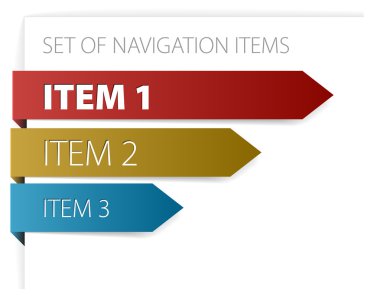 modern navigation items clipart