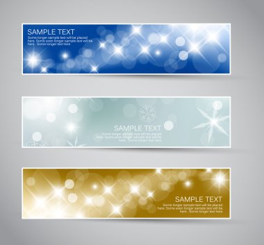 Set of vector christmas - New Year banners clipart