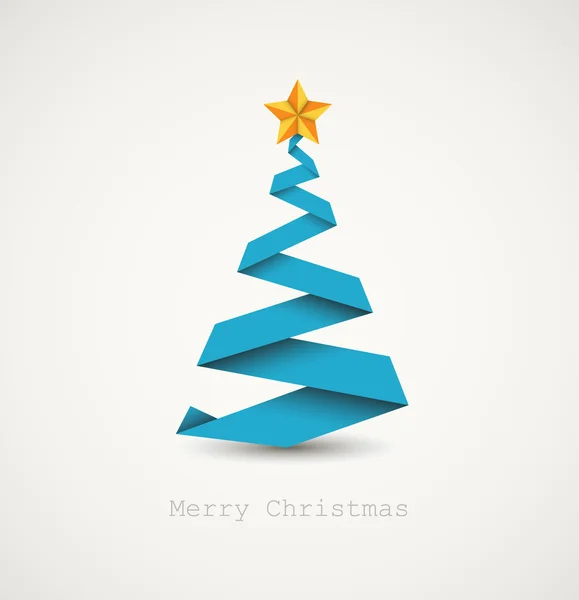 Eenvoudige vector kerstboom gemaakt van papier stripe — Stockvector