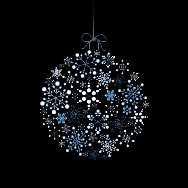 Christmas ball made from blue snowflakes — Stock Vector
