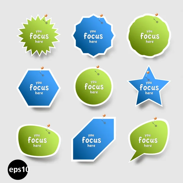 Sticker focus — Stockvector