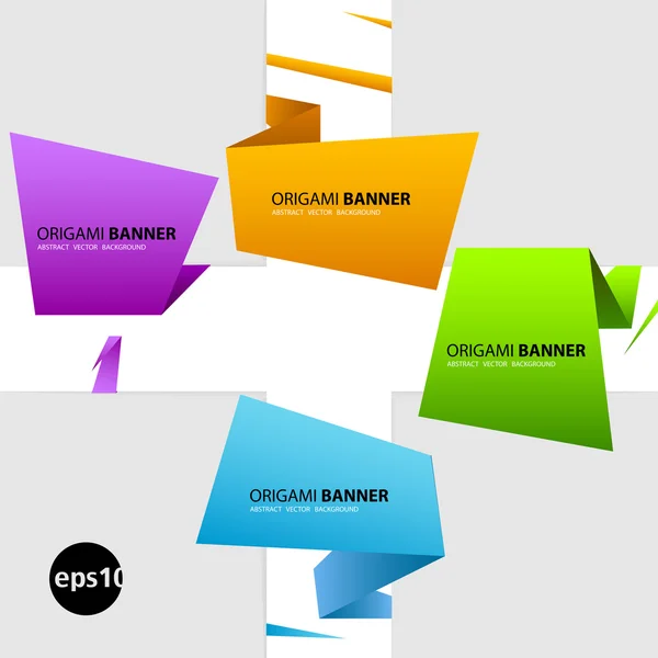 Bannières Origami — Image vectorielle
