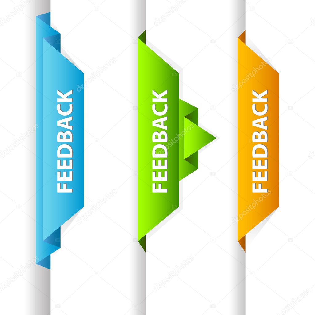 Feedback Origami Labels / Stickers on the web page edge
