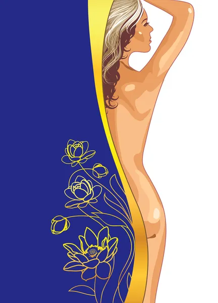 Mulher Flores Ilustração De Stock