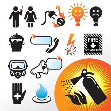 Symbol extinguisher clipart