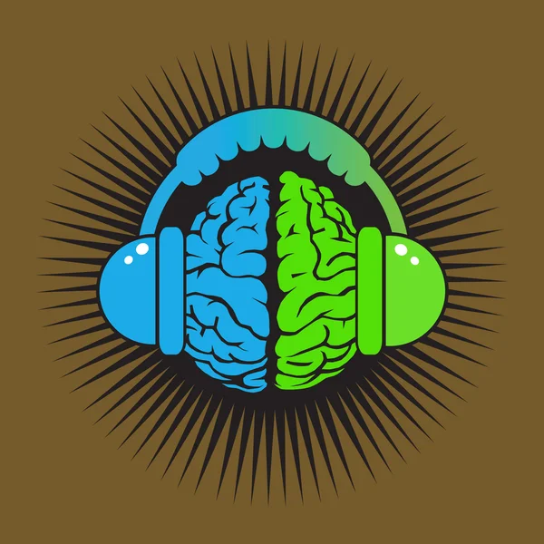 Cerebro música conceptual — Archivo Imágenes Vectoriales