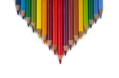 Arrow of colored pencils clipart