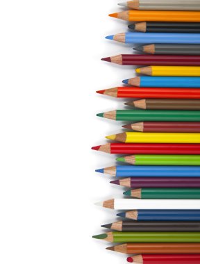 Colored pencils on white background clipart