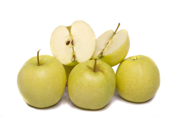 Bando de maçãs amarelas — Fotografia de Stock